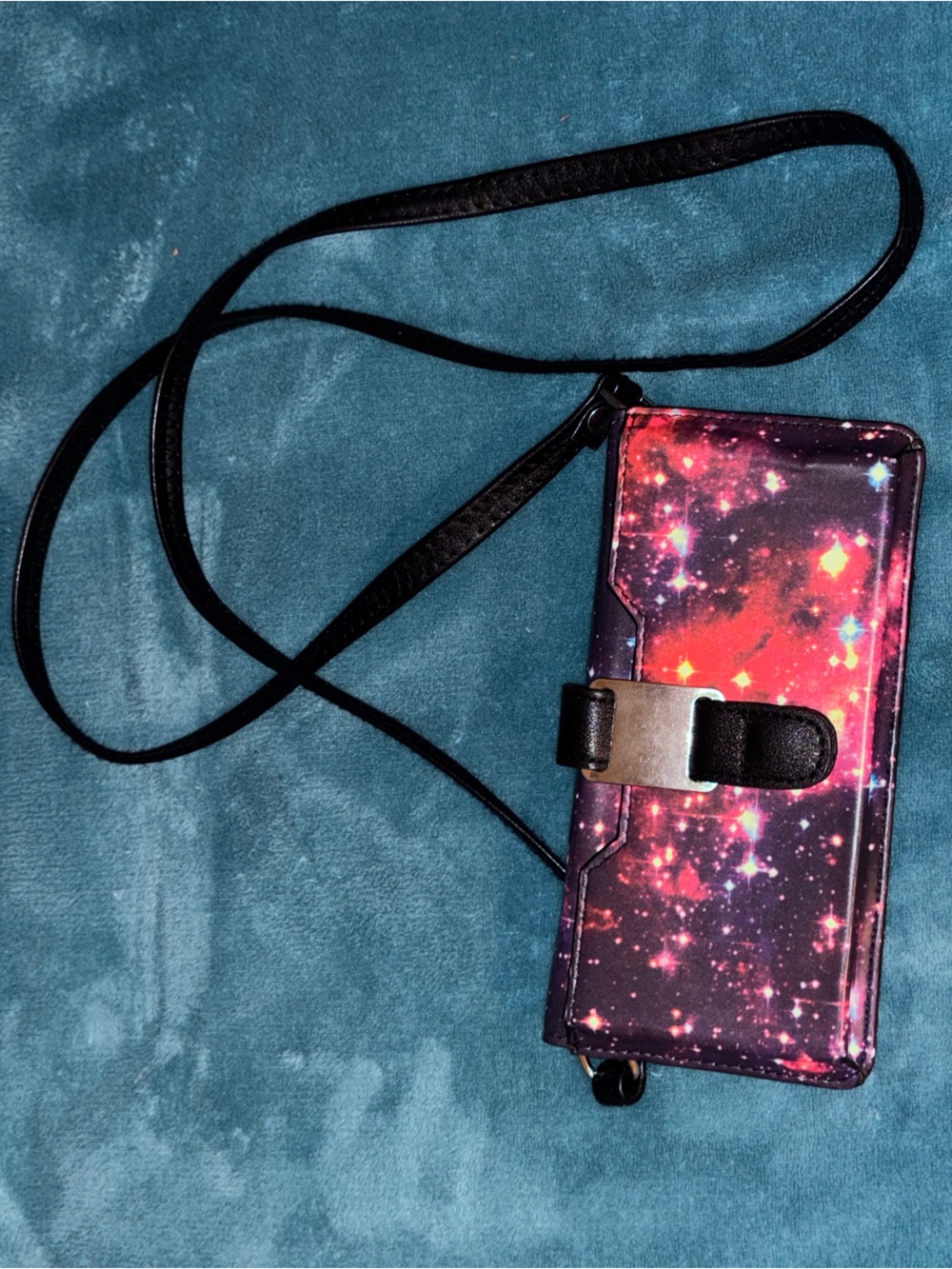 Galaxy Print Crossbody Wallet